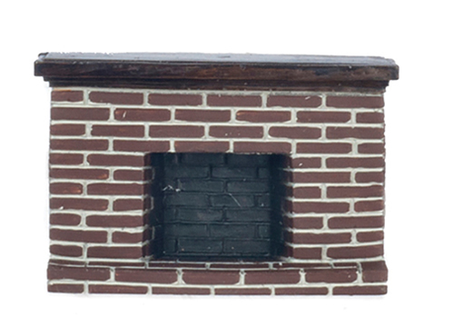 1/2" Scale Red Brick Fireplace